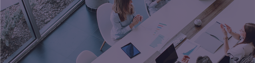 Group of business people clapping after meeting